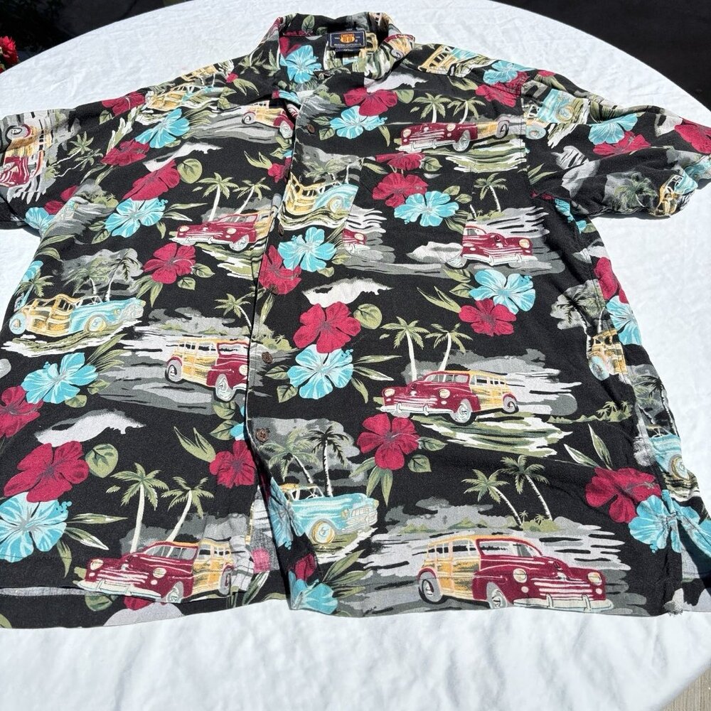 Route 66 Original Clothing Co Button Down Shirt Men 2X Short Sleeve‎ Old Cars